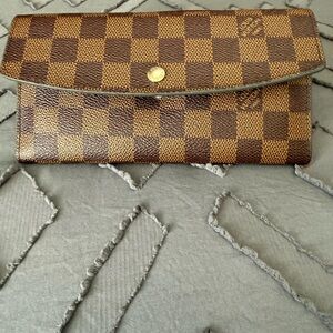 Louis Vuitton Tan and Brown Checkered Wallet